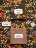 Olive Garden Floral Linen 2PC Suit