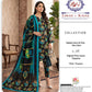 Black & Teal Digital Linen 3-Piece Unstitched Suit with Printed Dupatta & Trouser